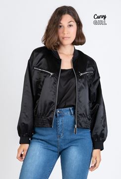 Picture of CURVY GIRL BLACK BOMBER JACKET